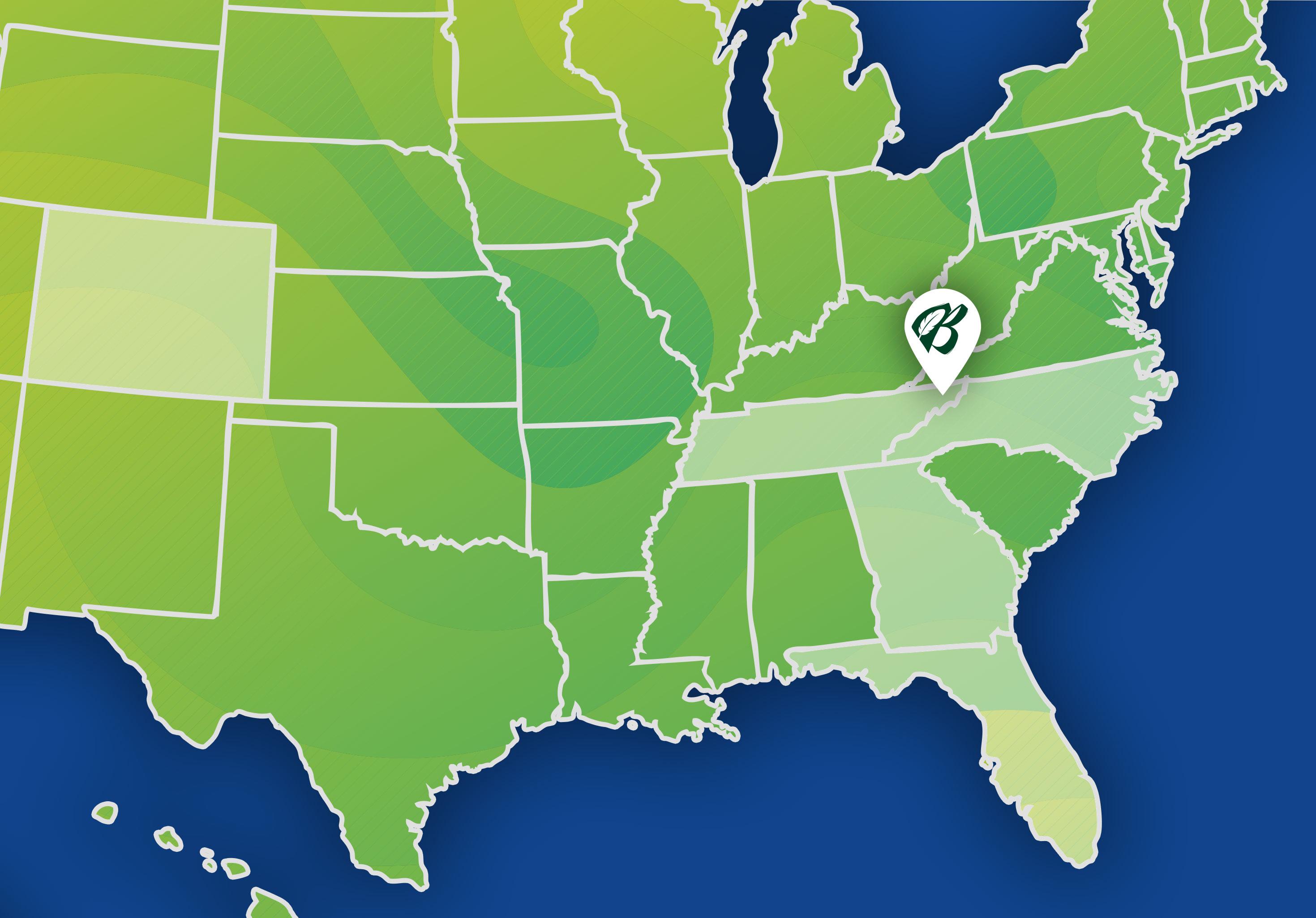 Service area map illustration